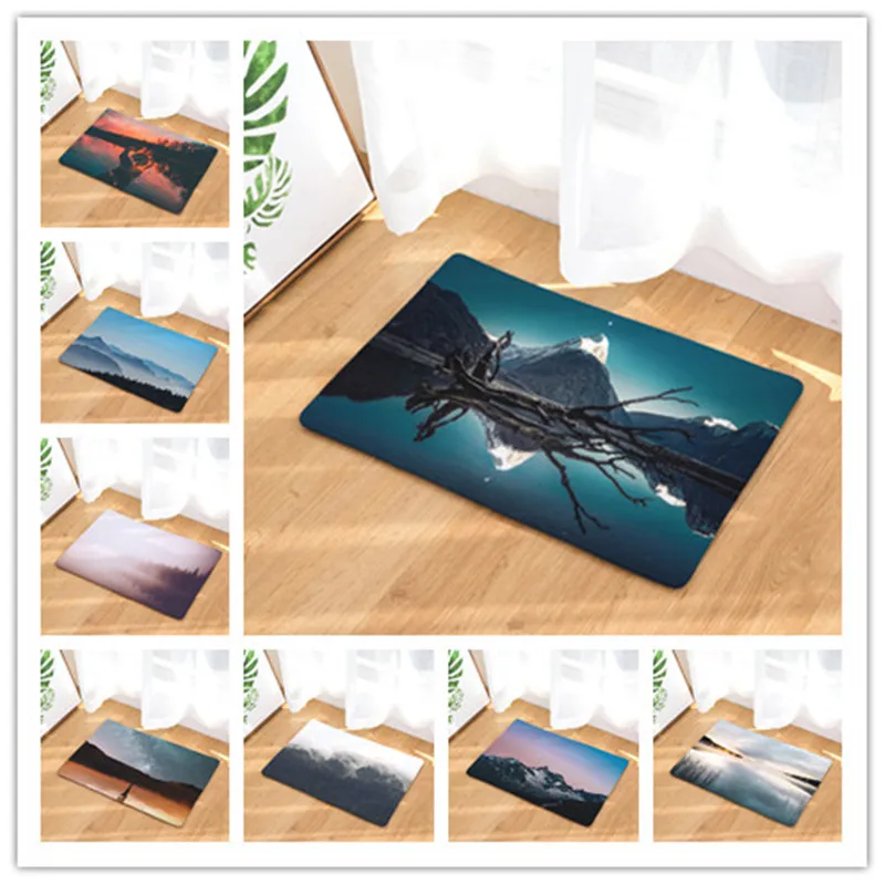 

Landscape Printing For Living Room Flannel Carpet Religious Pattern Bathroom Mat 40x60cm Hallway Rectangle Tapete