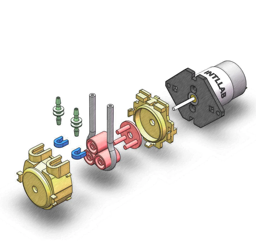 INTLLAB, работающего на постоянном токе 12 В в DIY перистальтический насос для перекачки жидкостей дозирующий насос для аквариума Лаборатория аналитического
