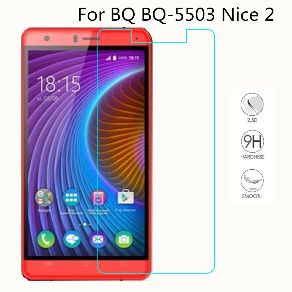 

Smartphone Tempered Glass For BQ BQ-5503 Nice 2 5503 9H Explosion-proof Protective Film Screen Protector cover phone