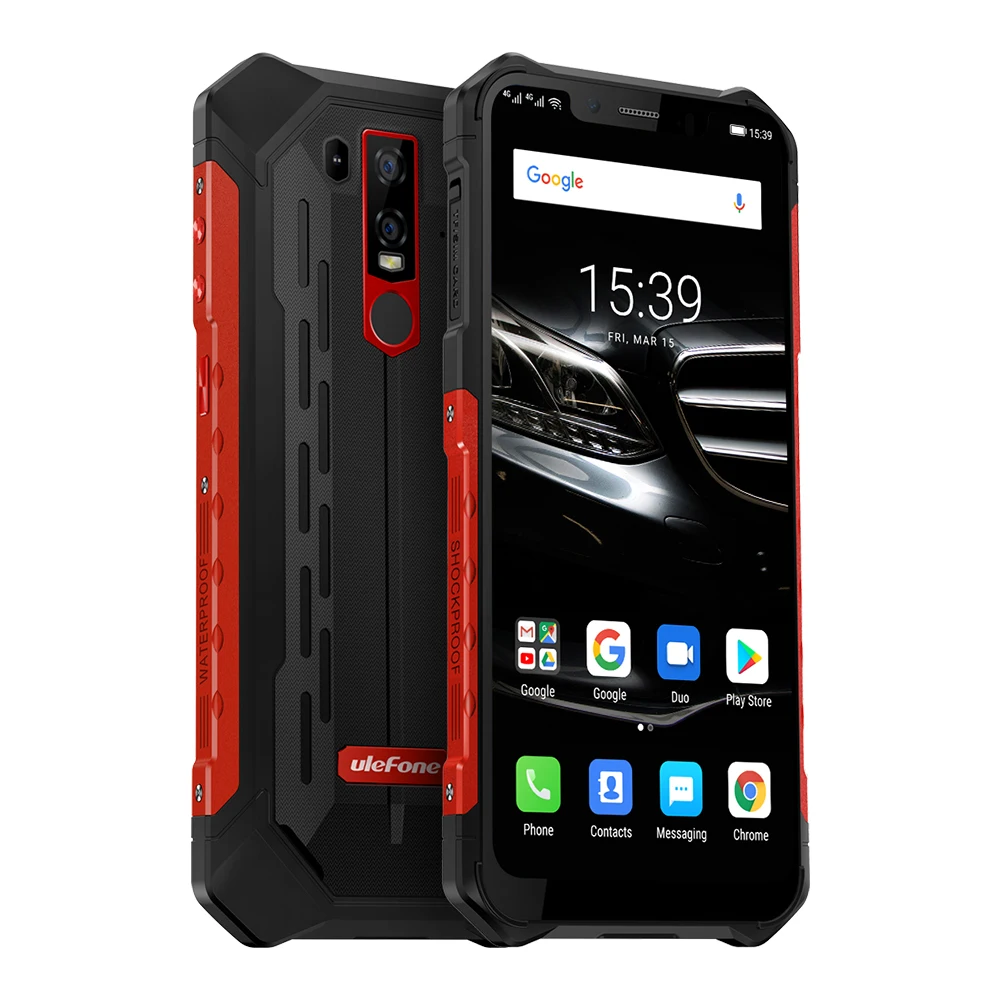 Ulefone Armor 6E Android 9,0 Helio P70 Восьмиядерный водонепроницаемый мобильный телефон 4GB 64GB 6,2 ''с двумя sim-картами, беспроводной зарядкой, NFC Смартфон