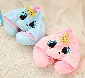 

Cute unicorn cartoon Animal U Shaped Travel Pillow Neck Pillow Support Headrest Cushion For Car Airplane Soft Nursing Cushion