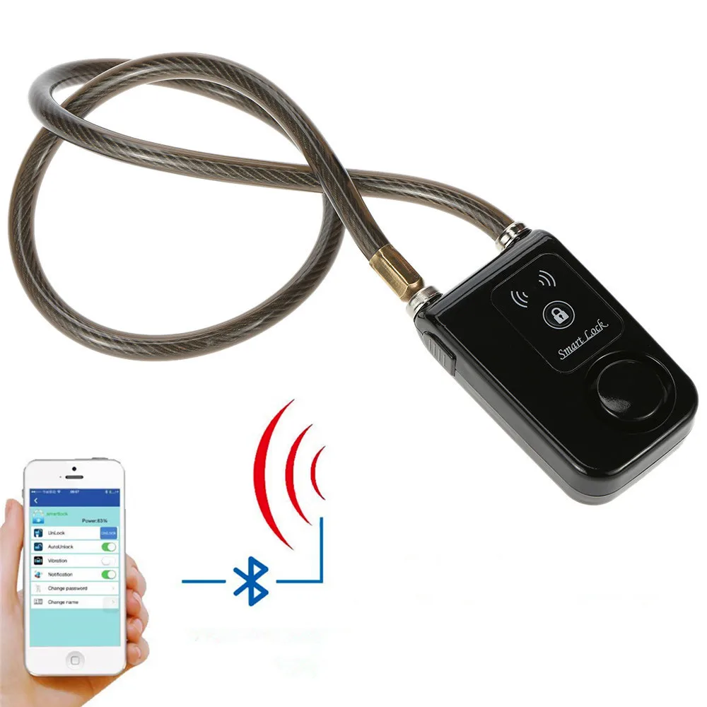Bluetooth Smart Lock with Alarm Bicycle Smart Lock Bicycle Motorcycle Keyless Lock APP Control