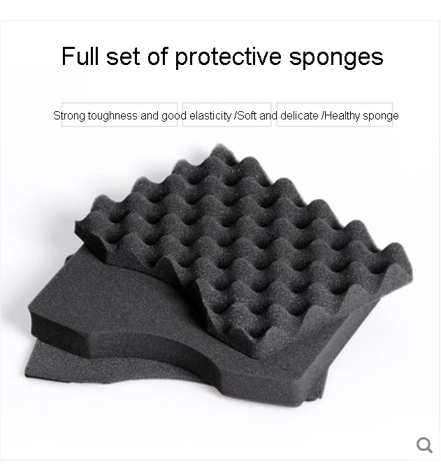 Plastic instrument box Protective box Portable Safety Box household Multi-function Small Protective Box With tearable sponge