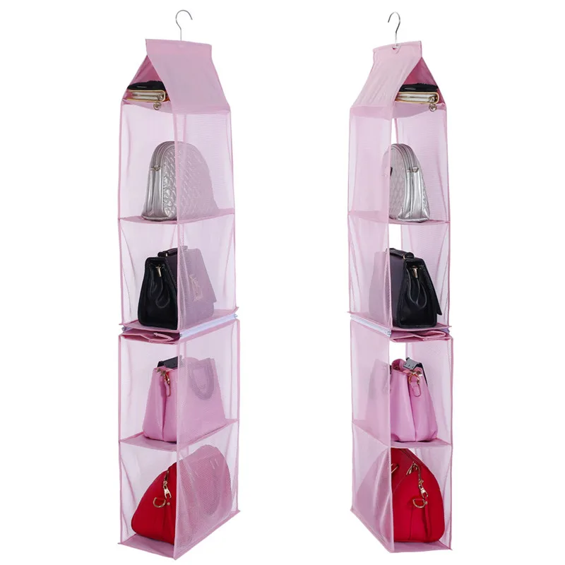 Ceny 4 kieszenie składana wisząca torebka Organizer do szafy szafa włóknina worek do przechowywania wyczyść różne torba na buty z wieszakiem etui