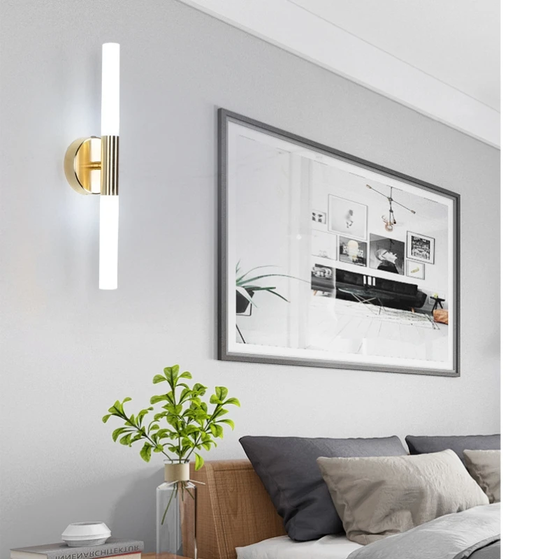 

Metal LED Led Wall Light Living Room Decoration Bedroom Light Fixture Bathroom Mirror Light Wall Mounted Lighted Makeup Mirror