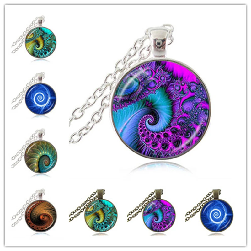 Espiral de Fibonacci collar de remolinos colgante de la geometría sagrada relación de joyería Fractal encanto accesorios regalo para regalo de su|accessories toyota|accessories hairaccessories charms - AliExpress