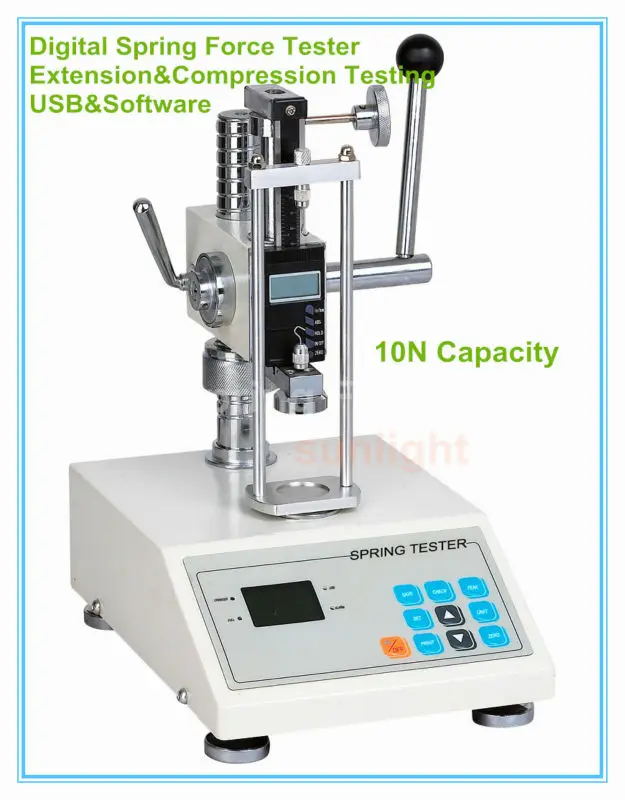 10N Digital Spring Extension and Compression Force Tester with USB and Softwarein Force