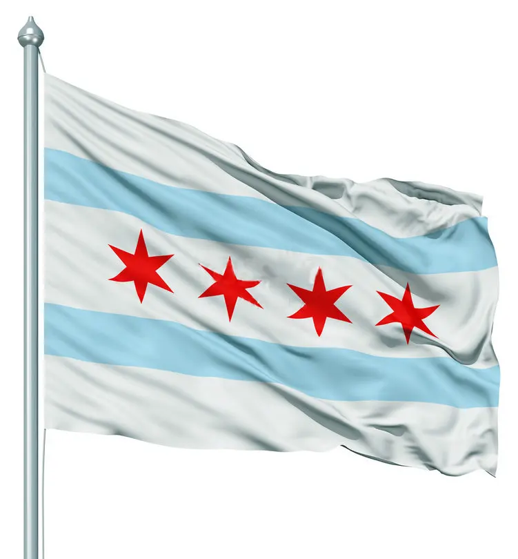 3x5' футов Чикаго флаг города полиэстер сплошной материал украшения для важных мероприятий празднования или парадов