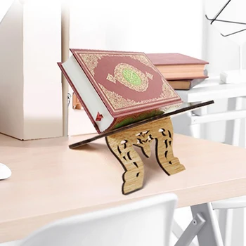 

Sculpture Wooden Bible Bracket Recitation Bookcase Bookshelf Storage Shelf Durable Cross-Shaped Qur'An Bookshelf Family
