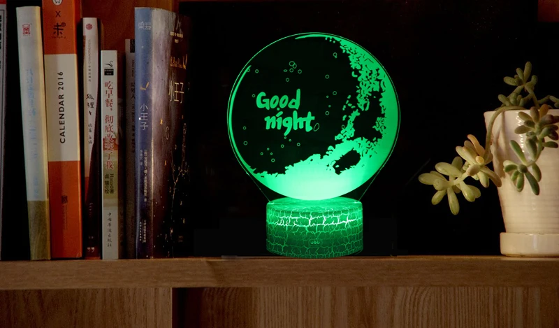 3D спокойной ночи светодиодный Ночные огни мультфильм настольная лампа сенсорный выключатель семь Цвета акрил ночника best подарок для