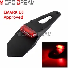 Mark E8 – feu arrière de frein pour moto, feu de plaque d'immatriculation rouge pour exc Honda cb Suzuki drz Yamaha wr