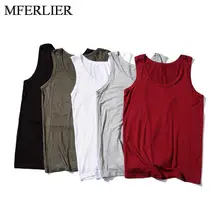 MFERLIER летнее нижнее белье для мужчин 5XL 6XL 7XL бюст 165 см повседневная с круглым вырезом плюс размер мужской жилет 5 цветов