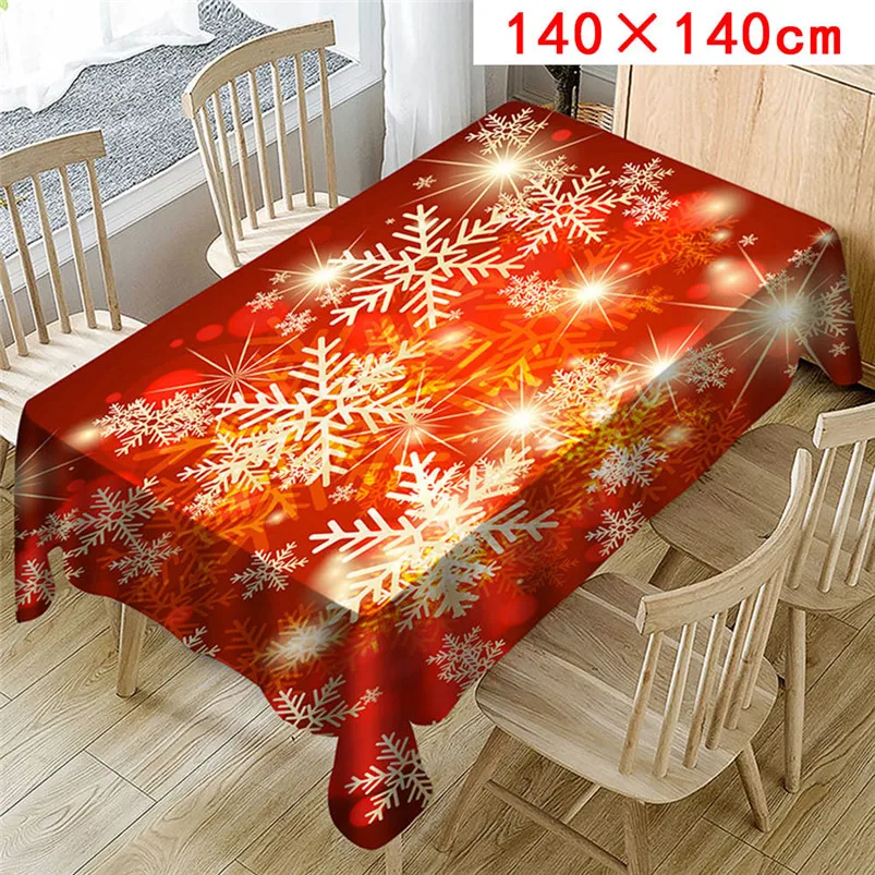 New Year Decorations Tablecloth Christmas Table Cloth Print Rectangle Table Cover Holiday Party Home Decor #3n13 (5)