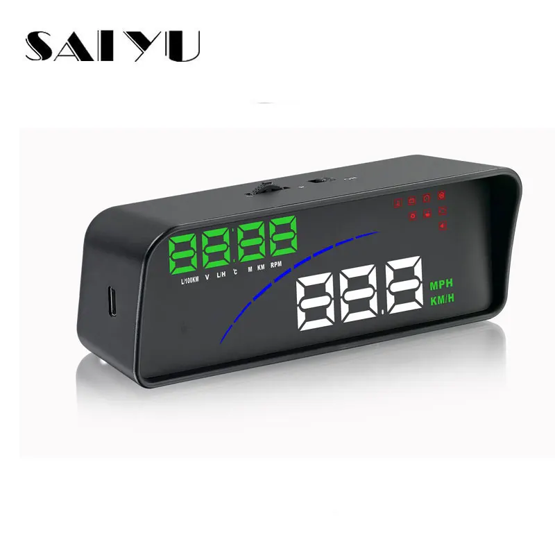 

SAIYU Car Electronics HUD Smart Digital Meter Auto OBD2 Head Up Display Windshield Projector Alarm System Plug And Play