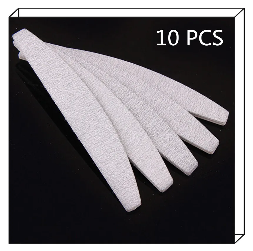 10 x Grey Nail Files  for Braces Support Sanding 100/180 Curve BananaNail Art Tips Manicure Tools Health Care Wholesale