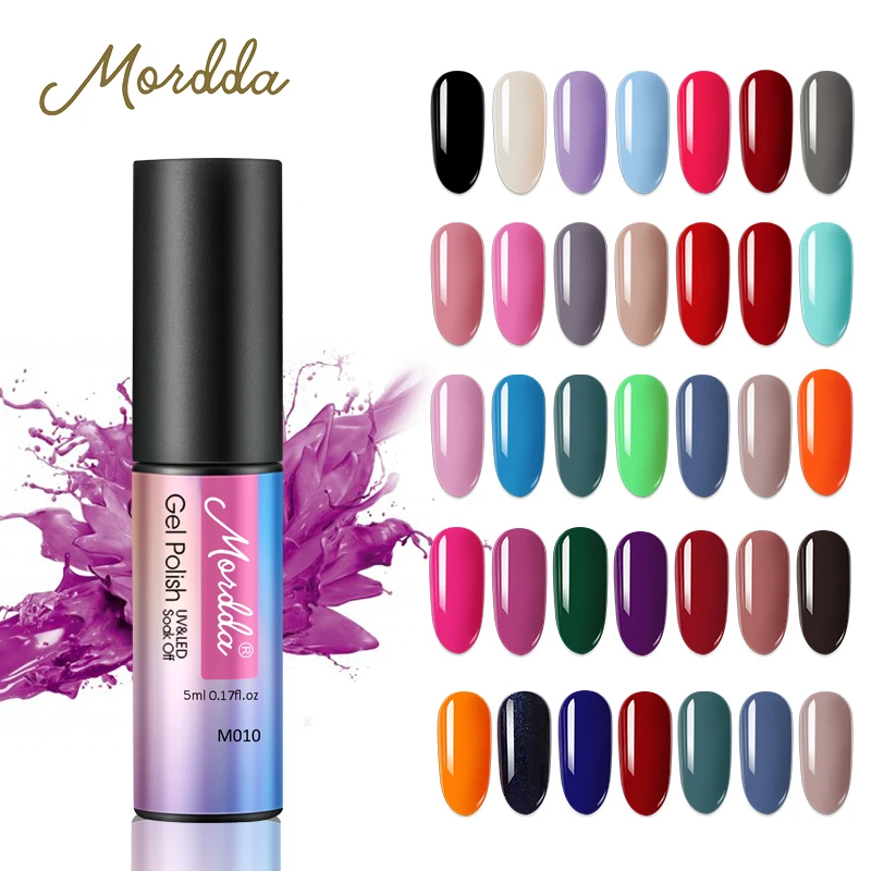 

MORDDA Gel Polish Soak Off Hybrid Varnish UV Gel Nail Polish Set Semi Permanent Primer Top Base Coat Nail Art All For Manicure