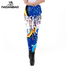 NADANBAO Galaxy Women Leggings 3D Kawaii Unicorn Printed Leggin Workout Female Fitness Legging Plus Size Leggins