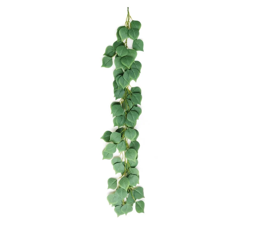 100cm vines Свадебные Поставки шелковые зеленые листья Бодхи искусственные лозы, искусственные ветки, искусственный венок, Висячие плюща лоза домашний сад настенные декорации - Цвет: 100cm vines