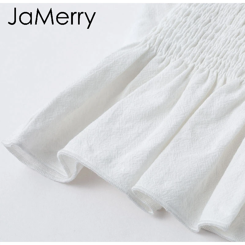 JaMerry, винтажный сексуальный белый кружевной женский топ на бретельках, укороченный топ с рюшами, Топики, женские летние открытые топы на шнуровке