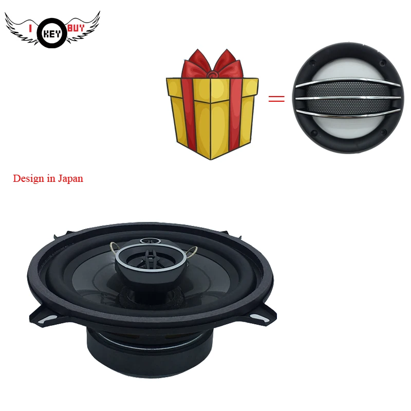 

I Key Buy 2pcs 5.25 Inch 300W 3 Way Car Coaxial Horn Vehicle Auto Audio Music Stereo Hifi Speakers Non-destructive Installation