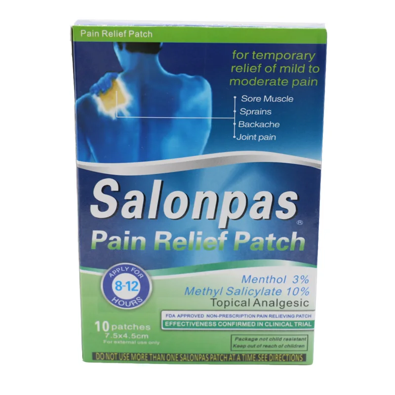 

10pcs/box SALONPAS Pain Relieving Patch Relief Back Muscle Pain Balm Plaster