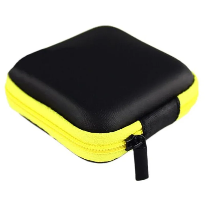 Портативный мини-раунд чехол для хранения сумка для музыкального инструмента наушники в упаковке SD TF карты кабель Шнур провода Ключи хранения - Цвет: Цвет: желтый