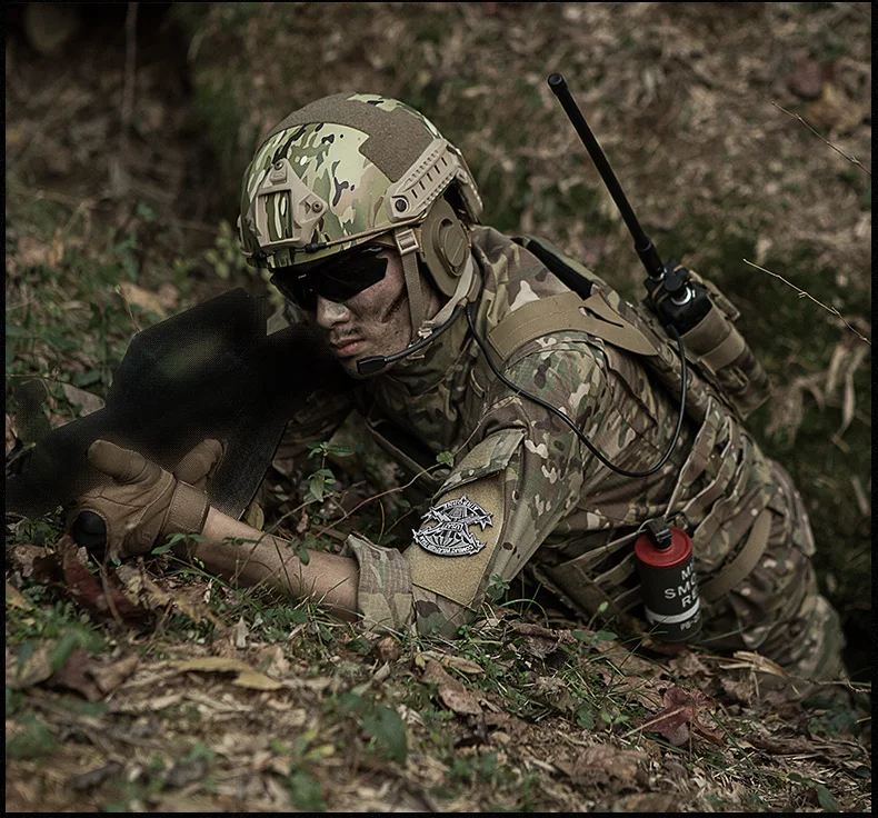 CQB Военная Камуфляжный костюм куртка Для мужчин охота одежда армии США тактические форма Для мужчин камуфляж большой Размеры костюм