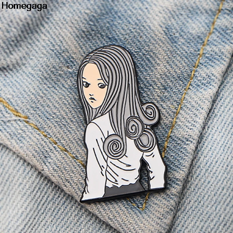 

Homegaga Japanese horror Junji Ito Uzumaki Zinc Pins backpack clothes brooches for men women decoration badges medal D2065