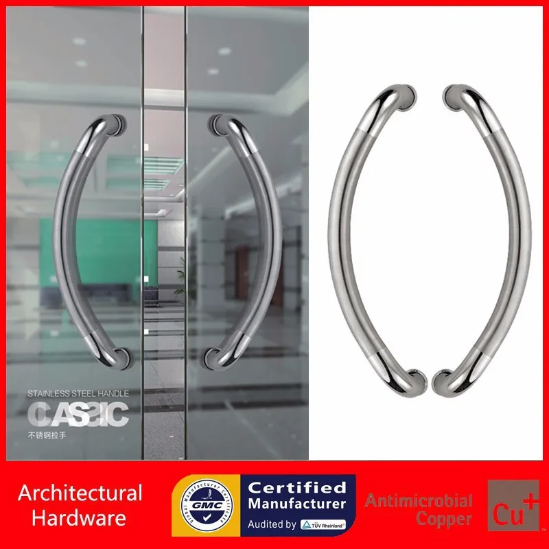 Offset Entrance Door Handle 304 Stainless Steel Pull Handles for ... Offset Entrance Door Handle 304 Stainless Steel Pull Handles for ...