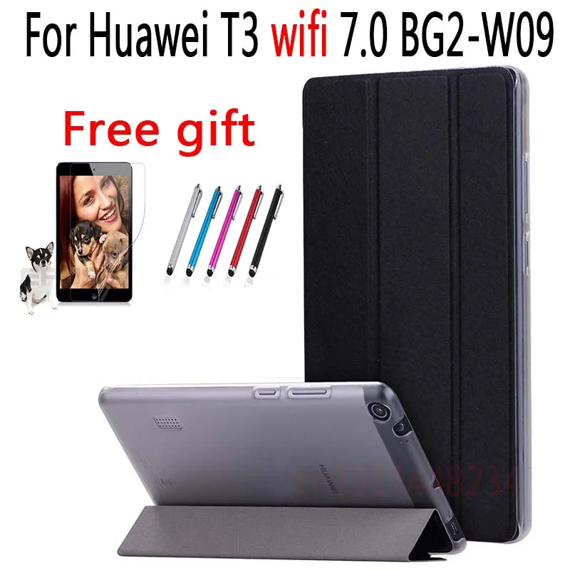 

New Slim cover+Transparent PC Back Case For Huawei MediaPad T3 7.0 BG2-W09 Tablet case T3 wifi 7.0 + Screen protection + stylus
