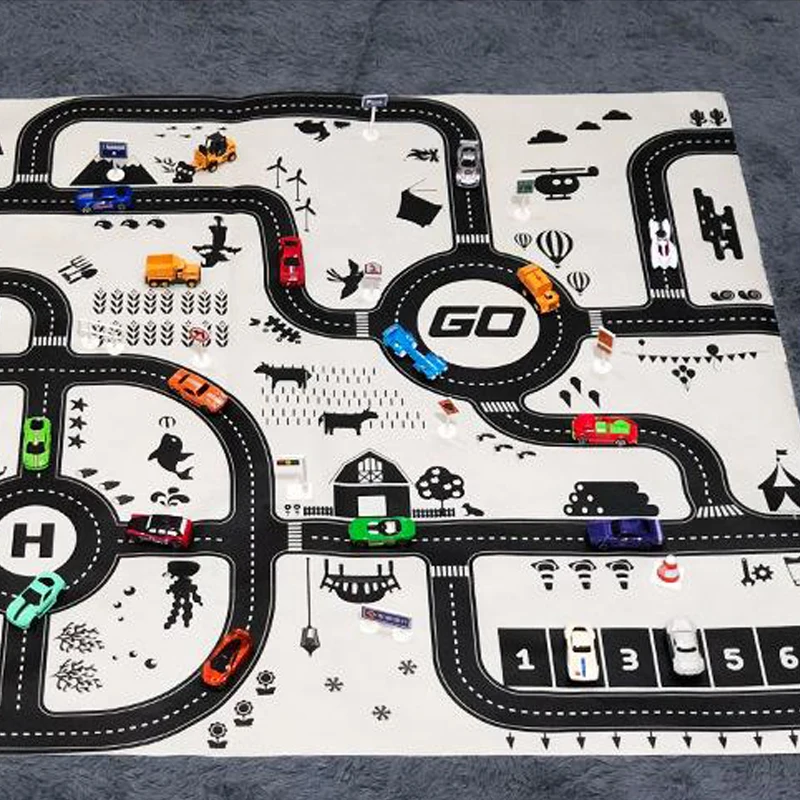 White Black City Rode Play Mat Nordic Style Highway Playmat Kids Toy Game Mat for Baby Climb Scenario Map Carpet tapete infantil White Black City Rode Play Mat Nordic Style Highway Playmat Kids Toy Game Mat for Baby Climb Scenario Map Carpet tapete infantil