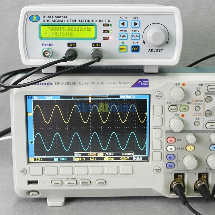 Высокоточный DDS генератор сигналов 12 МГц 2CH lcd произвольная синусоида/квадратная волна+ развертка+ Частотомер# BV304@ CF