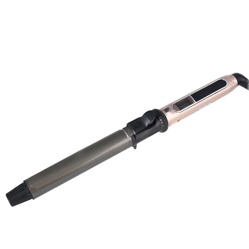 

Professional Rotating Curling Iron Nano Titanium Black + Gold Hair Curler with LED Digital Temperature Display