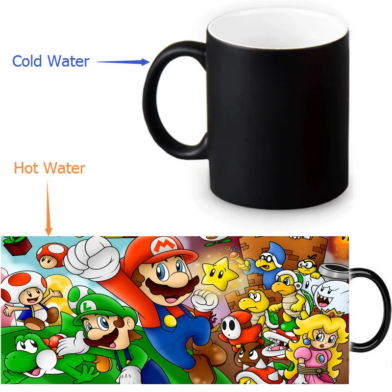 350ml Super mario Color Transforming Mugs Coffee Milk Ceramic Morphing ...