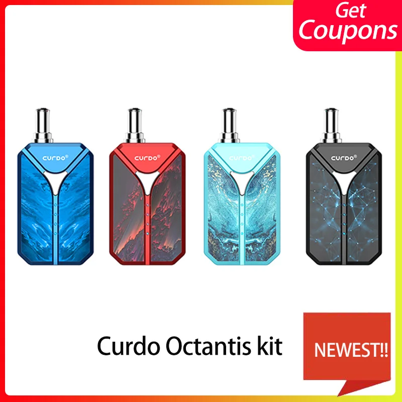 Электронная сигарета vape kit CURDO Octantis парогенератор CBD с 1ohm 3ohm картридж бак КБР 400 мАч
