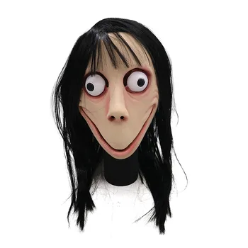 

Scary Ghost Mask Latex Gaming Horror Full Head Mask with Wig for Halloween Party UD88