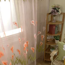 Море цветов Тюль Вуаль Окно драпировка панель-жалюзи цветок прозрачная вуаль шторы-разделитель Декор на шарф полупрозрачные шторы