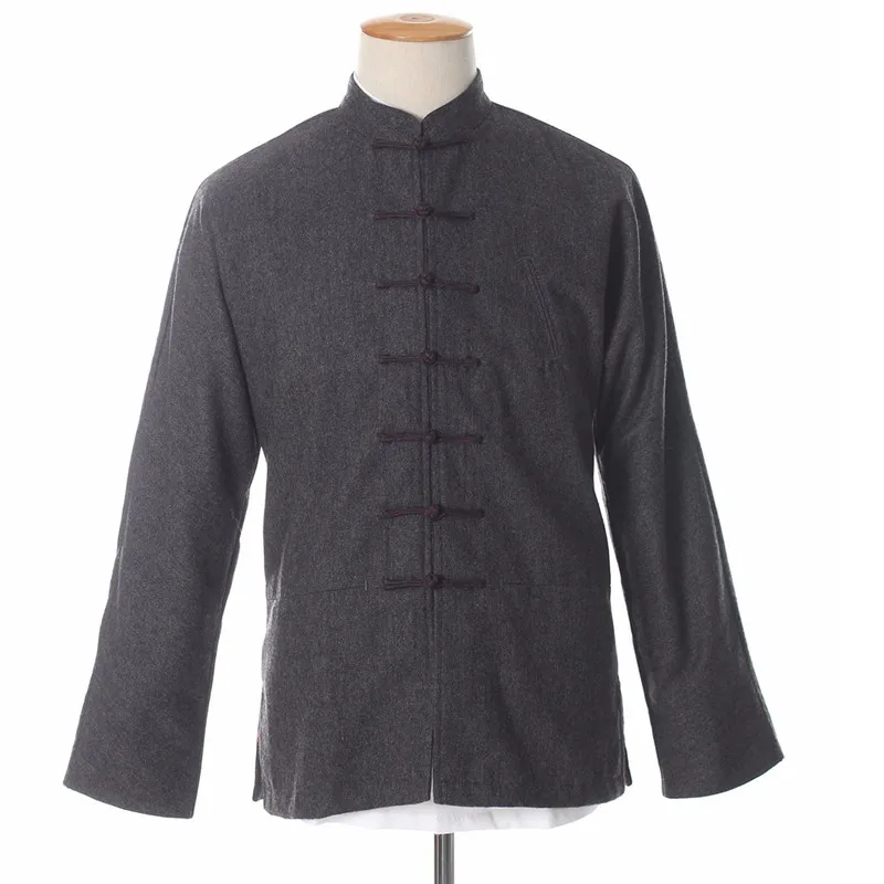 New Arrival Gray High Quality Chinese Traditional Men's Winter Cashmere