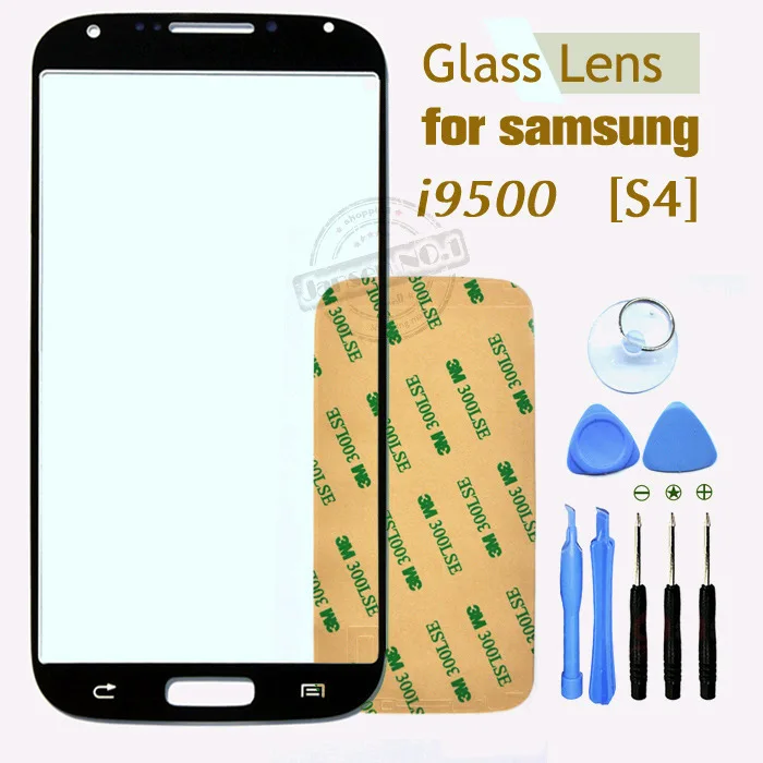 زجاج خارجي أسود لهاتف Samsung Galaxy S4 I9500 I9505 L720 I337 I545 M919 R970 8 أدوات ومواد لاصقة مجانية Glass For Samsung Glass Fortouch Screen Glass Aliexpress