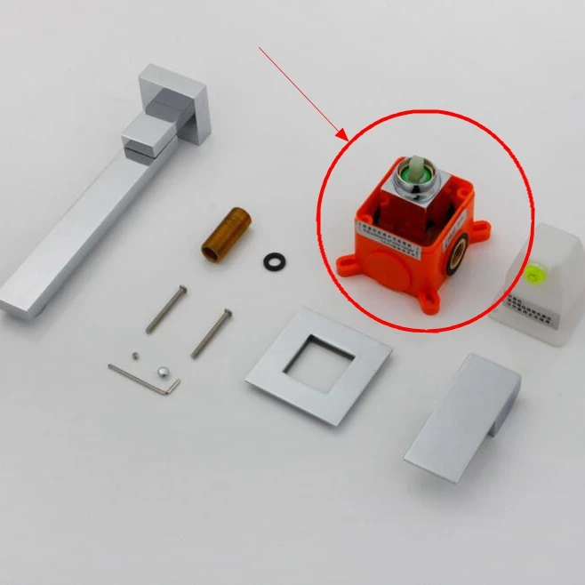 with Embedded box Настенный кран для раковины в ванной комнате со встроенным ящиком, настенные смесители, смеситель горячей и холодной воды, кран на 180 градусов, ELK909 - Цвет: with Embedded box