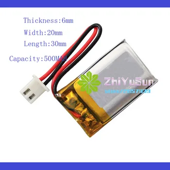 

ZhiYuSun 602030 Lipo battery thickness6mm width 20mm length 30mm for recorde Wireless card audio MP3