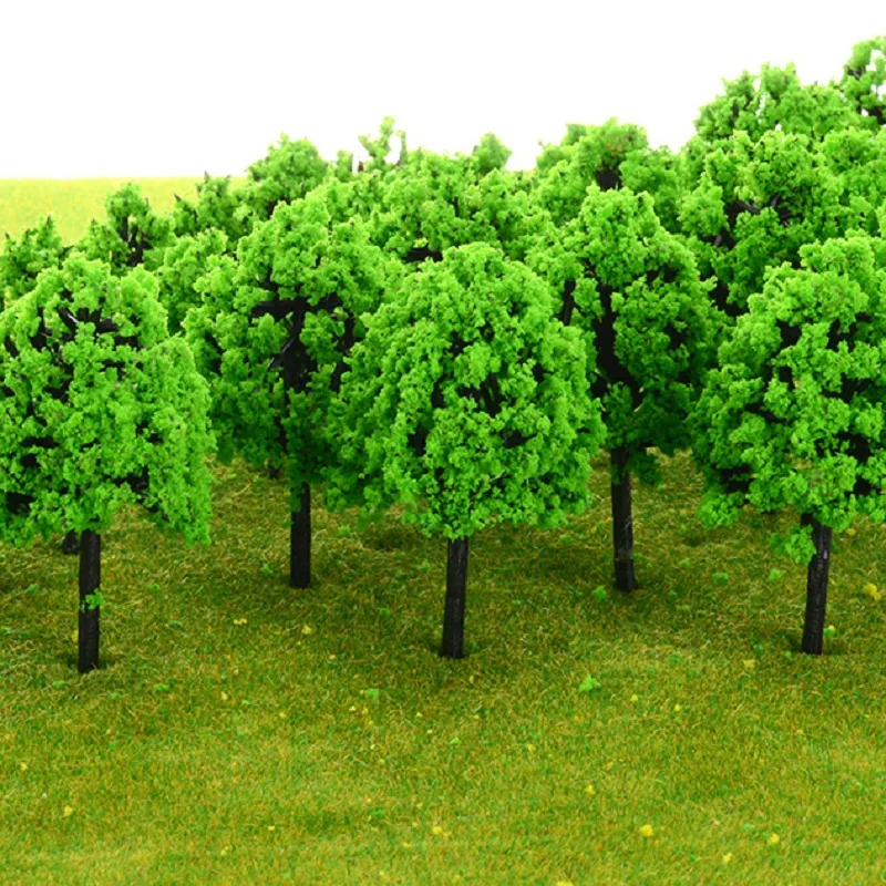 20-100 шт Искусственные пластиковые модели дерева для зеленого пейзажа сцены декорации высокого качества