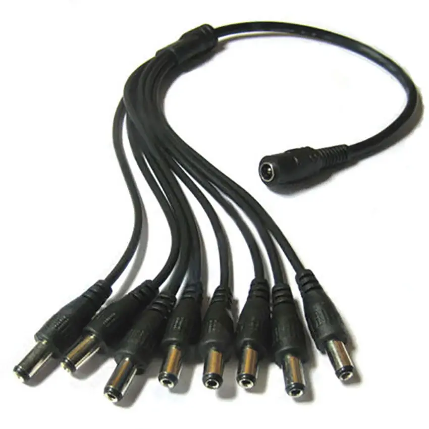 Power Splitter CCTV Security System Camera DC 1 Female to 8 Male Adapter Cable