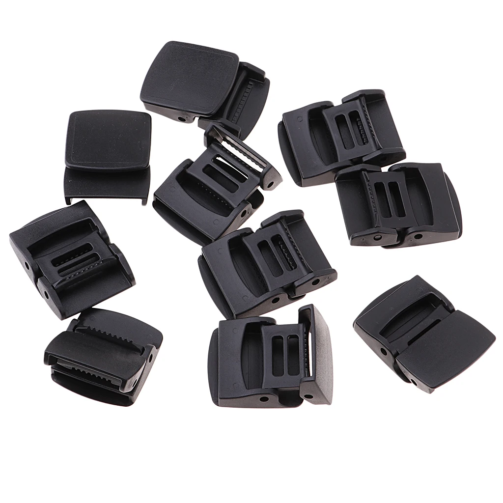 MagiDeal 10 Pieces Straps Cam Lock Buckles Tie Down Fast Release 3mm/1.18inch for Webbing Rope Bag Backpack Luggage Case Tools