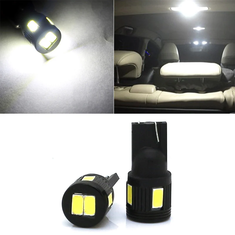 2X T10 светодиодный лампы 5630SMD 6 Футболка с принтом &quotавтомобиль&quot Подсветка