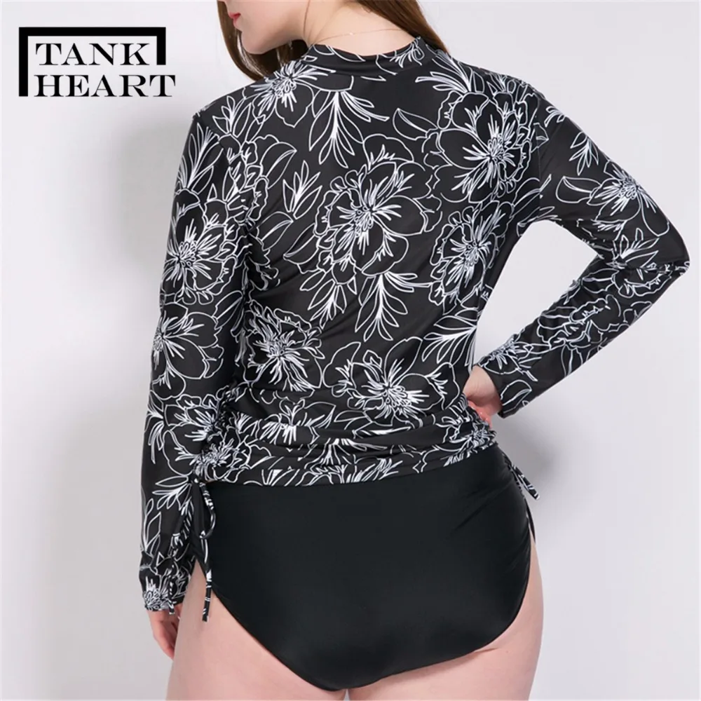 Майка с принтом сердца Rashguard женский Рашгард лайкра для серфинга плюс размер