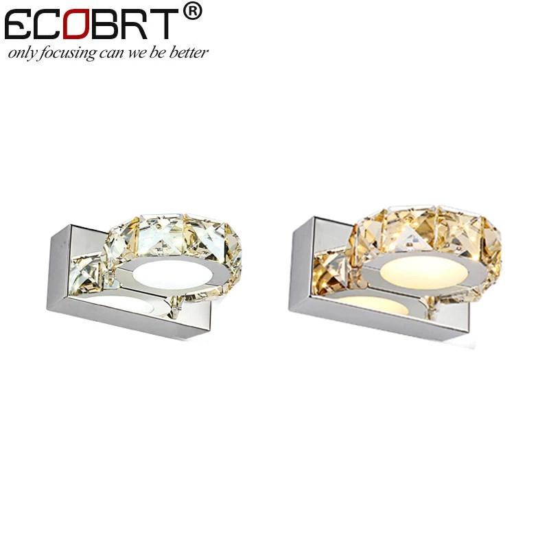 

EGOBOO Lighting 3w Round modern LED mirror Crystal Lights 16cm  ceiling crystal light transparent & champagne