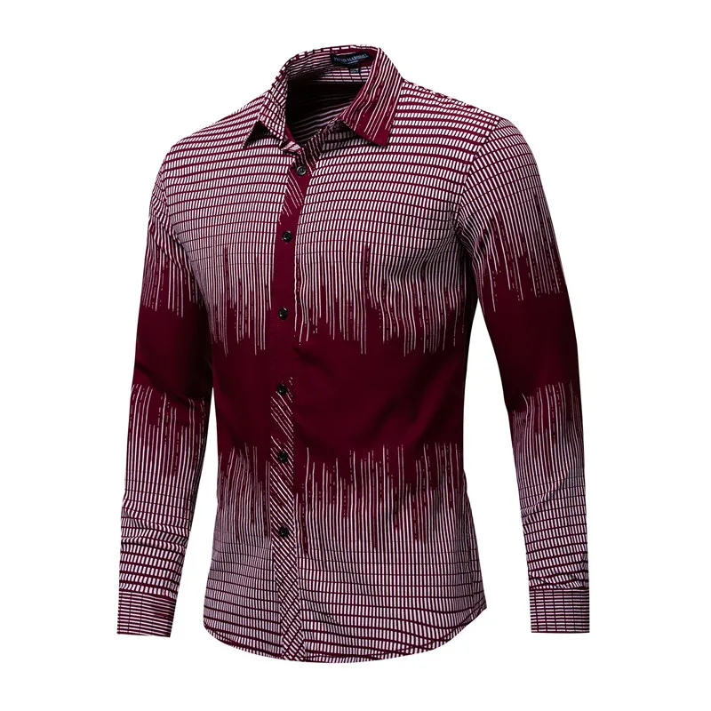 2018 New Fashion Brand Men's Printed Shirt Male Long Sleeve Geometric Patchwork Shirts Casual Dress Shirt Tops Camisa Masculina (15)