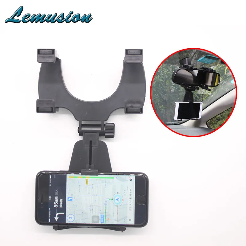 1Pc Car rearview mirror mobile phone stand Adjustable Navigation