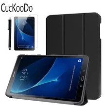 CucKooDo ультра тонкий легкий Чехол-подставка для samsung Galaxy Tab A 10,1 дюймов SM-T580/SM-T585 планшет+ стилус+ пленка для экрана